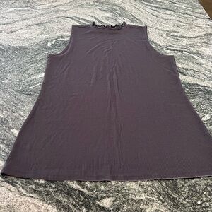 Torrid Dark Gray Ruffle Neck Tank Top